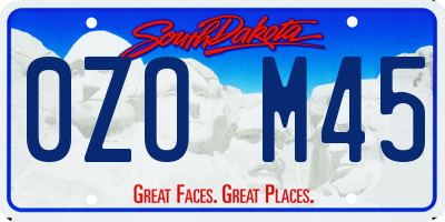 SD license plate 0ZOM45