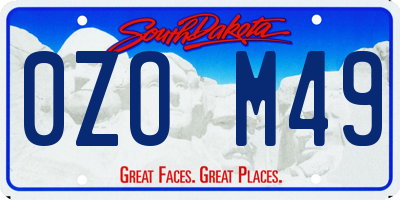 SD license plate 0ZOM49