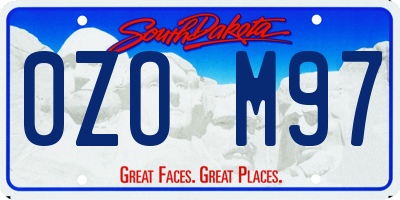 SD license plate 0ZOM97