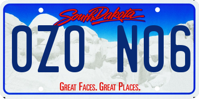 SD license plate 0ZON06