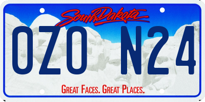 SD license plate 0ZON24