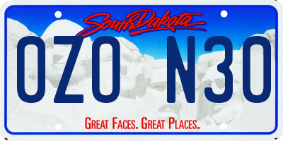 SD license plate 0ZON30