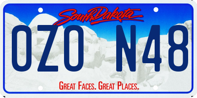 SD license plate 0ZON48