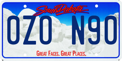 SD license plate 0ZON90