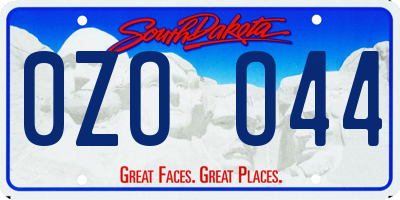 SD license plate 0ZOO44