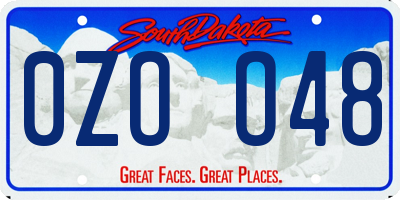 SD license plate 0ZOO48