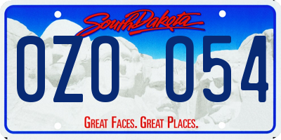 SD license plate 0ZOO54