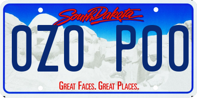 SD license plate 0ZOP00