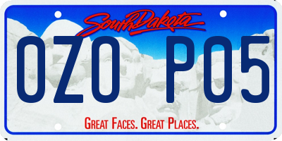 SD license plate 0ZOP05