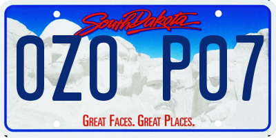 SD license plate 0ZOP07