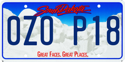 SD license plate 0ZOP18