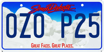 SD license plate 0ZOP25