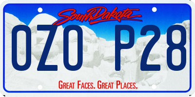 SD license plate 0ZOP28