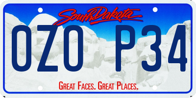 SD license plate 0ZOP34