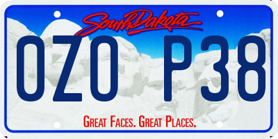 SD license plate 0ZOP38