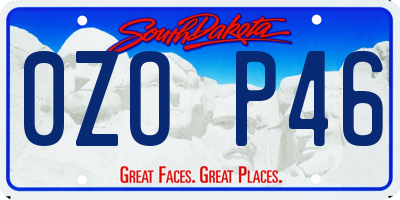 SD license plate 0ZOP46