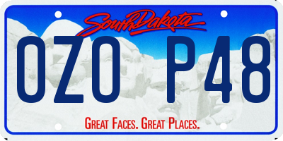 SD license plate 0ZOP48
