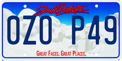 SD license plate 0ZOP49