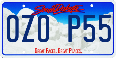 SD license plate 0ZOP55