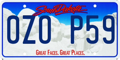 SD license plate 0ZOP59