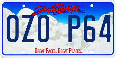 SD license plate 0ZOP64