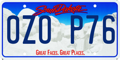 SD license plate 0ZOP76
