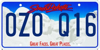 SD license plate 0ZOQ16