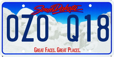 SD license plate 0ZOQ18