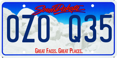 SD license plate 0ZOQ35