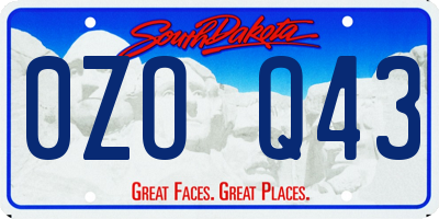 SD license plate 0ZOQ43
