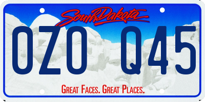 SD license plate 0ZOQ45