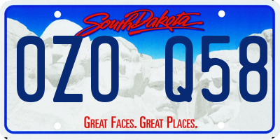 SD license plate 0ZOQ58