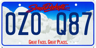 SD license plate 0ZOQ87