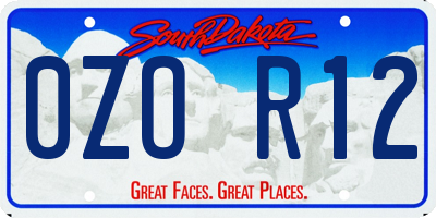 SD license plate 0ZOR12