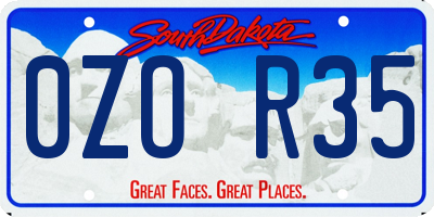 SD license plate 0ZOR35