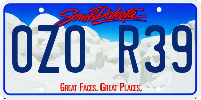 SD license plate 0ZOR39
