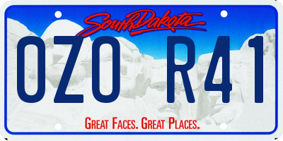 SD license plate 0ZOR41