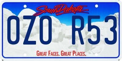SD license plate 0ZOR53