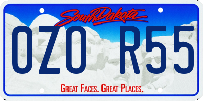 SD license plate 0ZOR55
