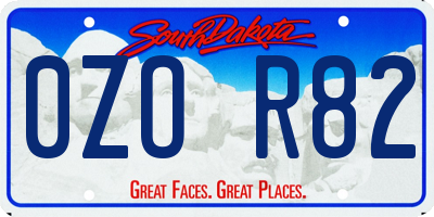 SD license plate 0ZOR82