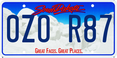 SD license plate 0ZOR87