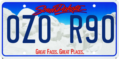 SD license plate 0ZOR90