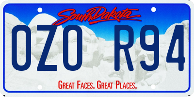 SD license plate 0ZOR94