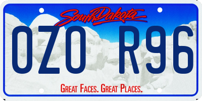 SD license plate 0ZOR96