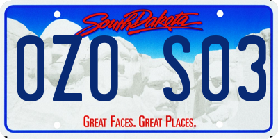 SD license plate 0ZOS03