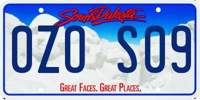 SD license plate 0ZOS09