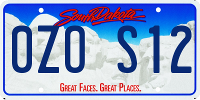SD license plate 0ZOS12