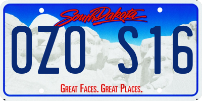 SD license plate 0ZOS16