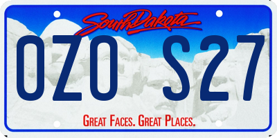 SD license plate 0ZOS27
