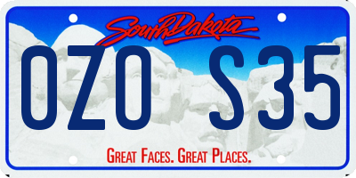 SD license plate 0ZOS35